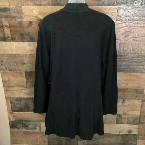 NIC+ZOE Cardigan Snap Front Midway Long Sleeves Black 2 Pockets Women Size 1X - Picture 10 of 11